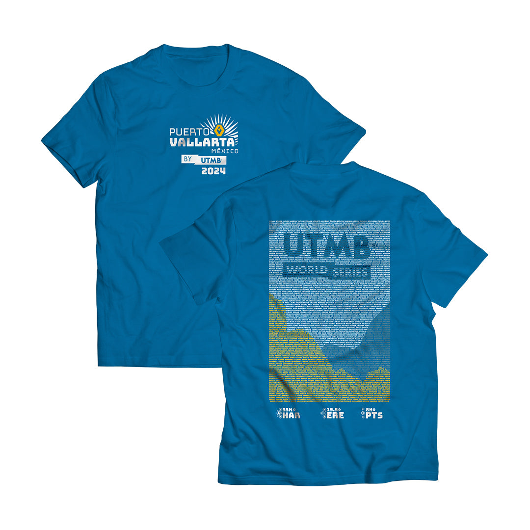 Playera Find Your Name Puerto Vallarta by UTMB 33K-20K-10k Turquoise